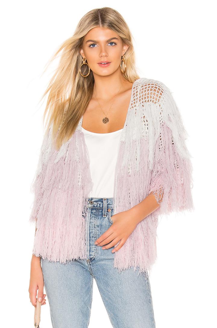 Quarter Sleeve Shaggy Cardigan