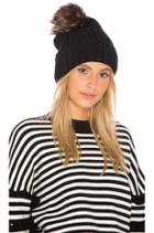 Chunky Rib Beanie With Snap Off Faux Fur Pom