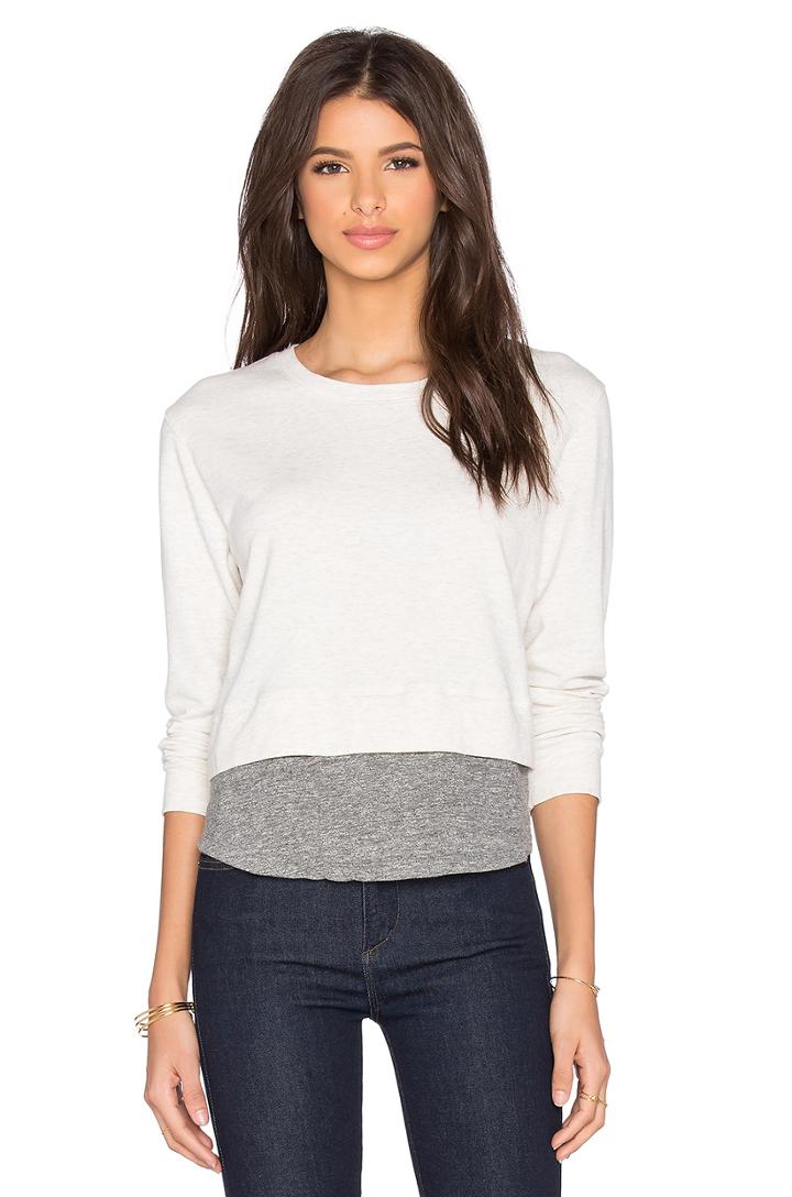 Double Layer Cropped Sweatshirt