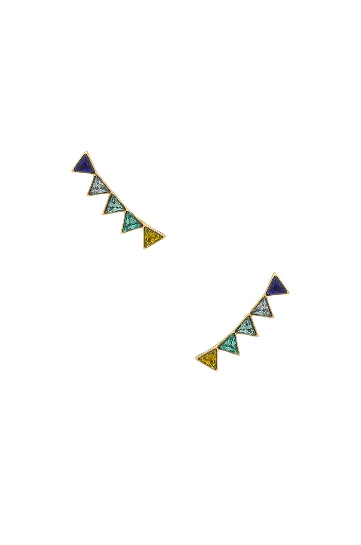 Stacked Triangles Ear Climber