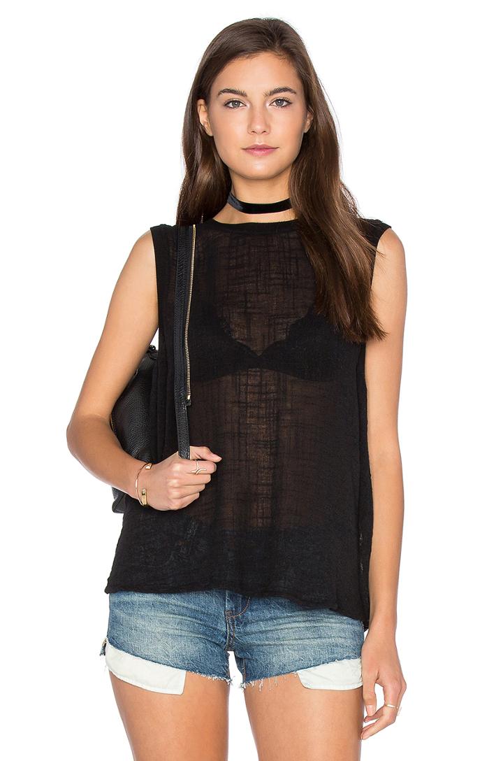 Cotton Gauze Sleeveless Trapeze Tank