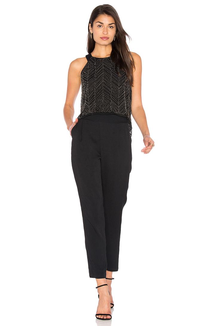 Frances Beaded Mesh Jumpsuit