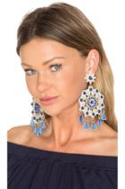 X Revolve Aretes Fiesta Blue Mandala Earring In Blue & Grey