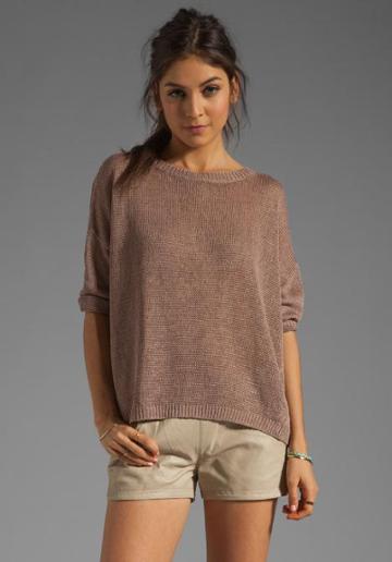 Demylee Alexa Short Sleeve Top In Brown
