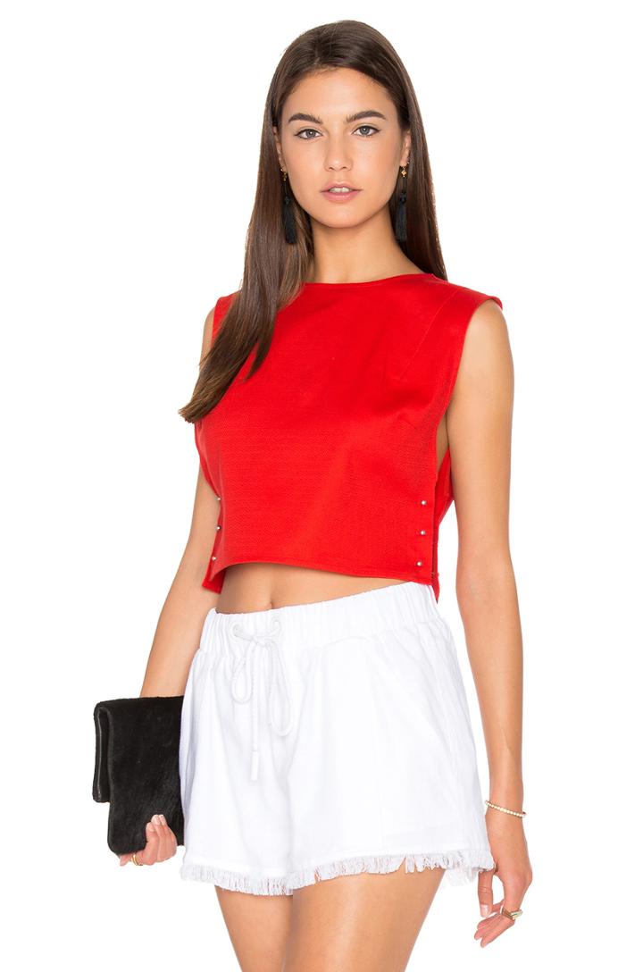 Sleeveless Pierced Top