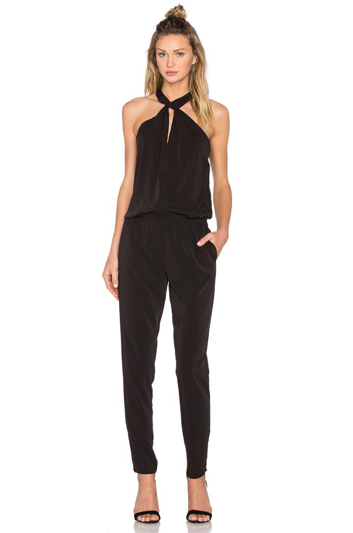 Black Front Keyhole Sleeveless Jumpsuit
