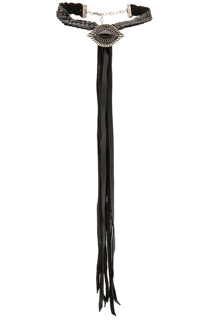 Leather Fringe Choker