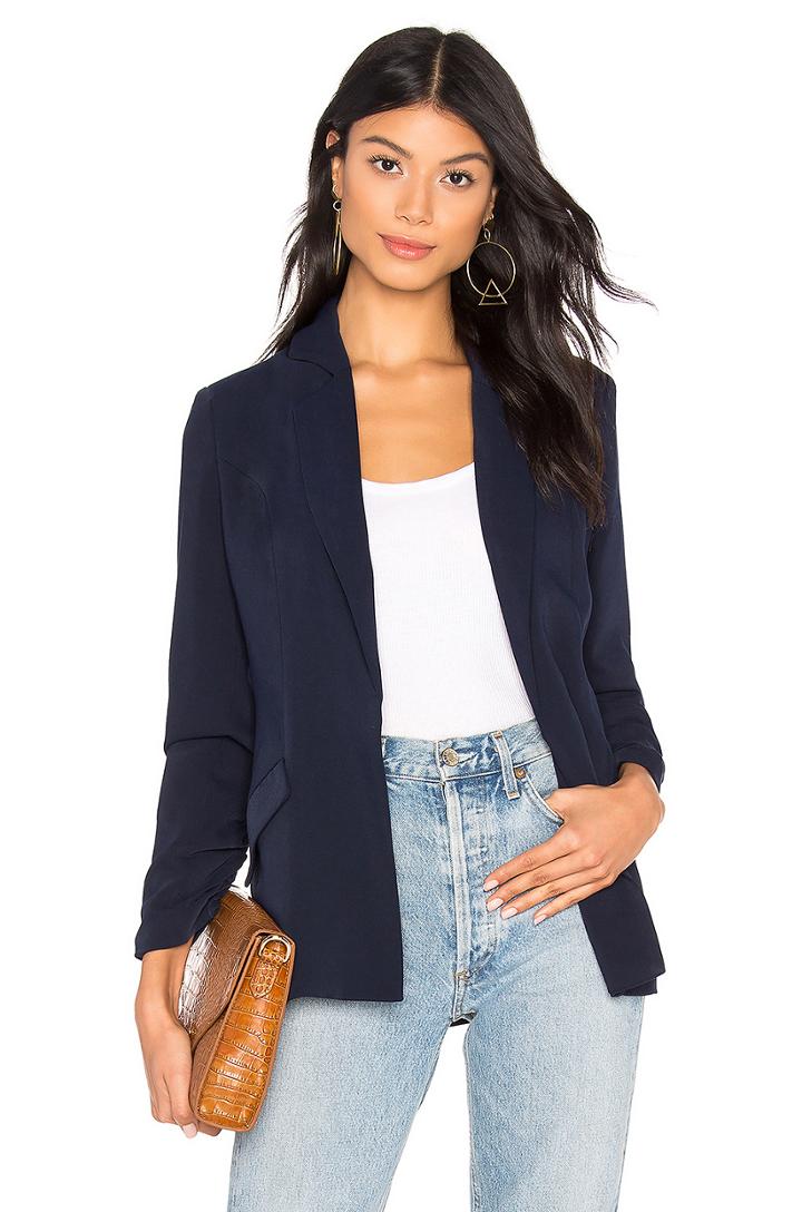 Kylie Ruched Sleeve Blazer