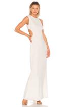 Asymmetrical Sleeve Round Back Gown