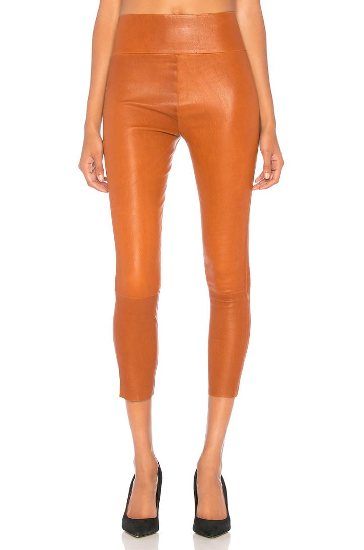 High Waist 3/4 Leather Legging