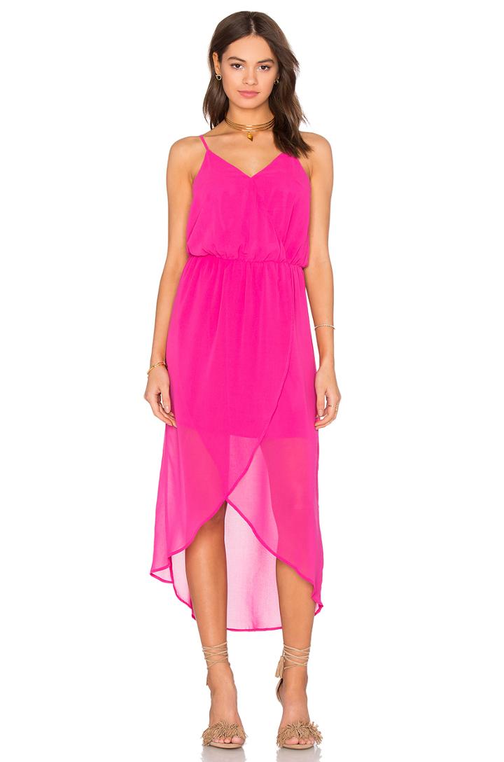 Black Mixed Chiffon Wrap Dress