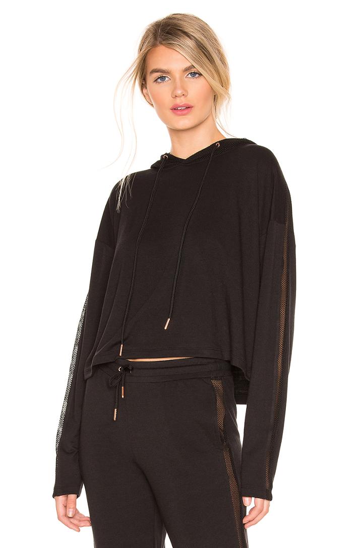 Cropped Mesh Hoodie