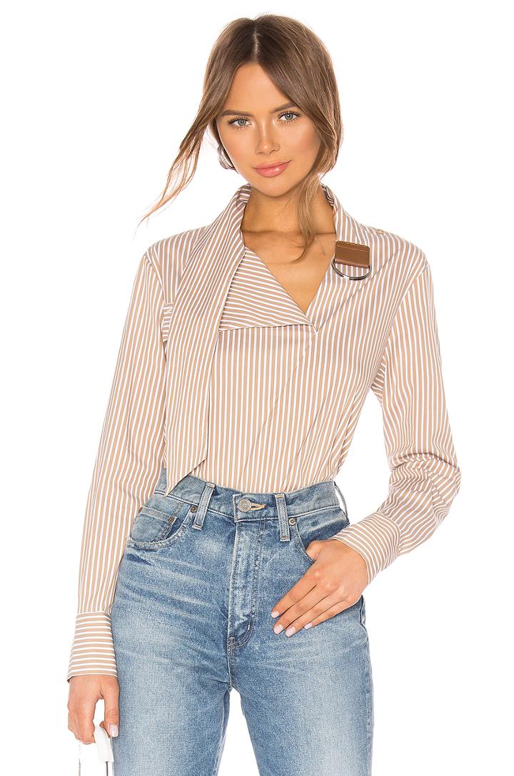 Asymmetric Tie Collar Top