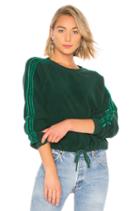 Cropped Sweatshirt With Velvet Stripes