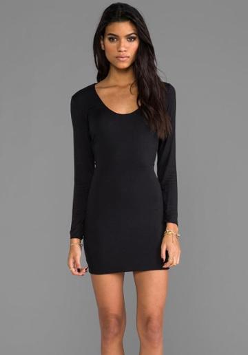 Indah Beale Long Sleeve Mini Dress In Black