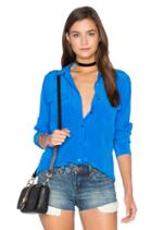 Slim Signature Silk Button Up