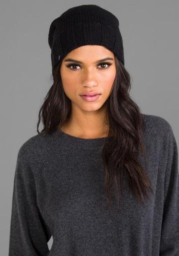 Plush Extra Slouchy Knit Beanie In Black