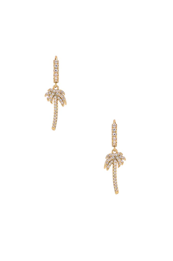 Palm Tree Huggie Earrings