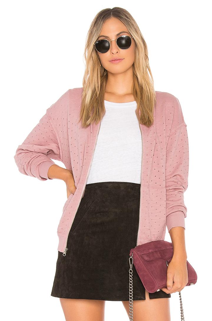 Perforated Terry Bomber Jacket