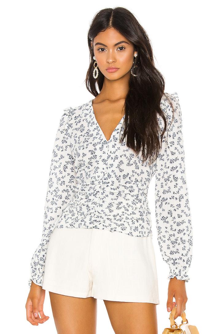 Button Front Afternoon Bouquet Blouse