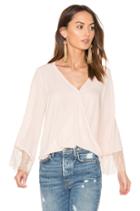 Wrap Front Bell Sleeve Lace Top
