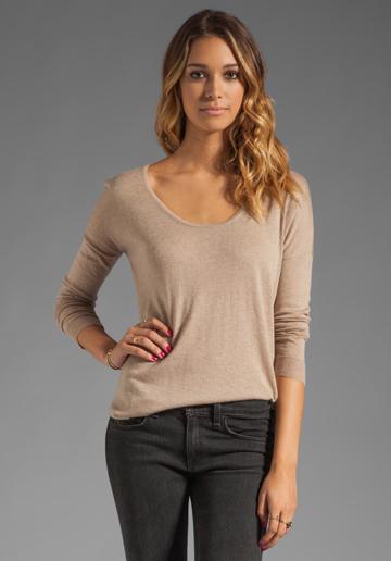 C&c California Long Sleeve Dolman Shirt Tail Top In Taupe