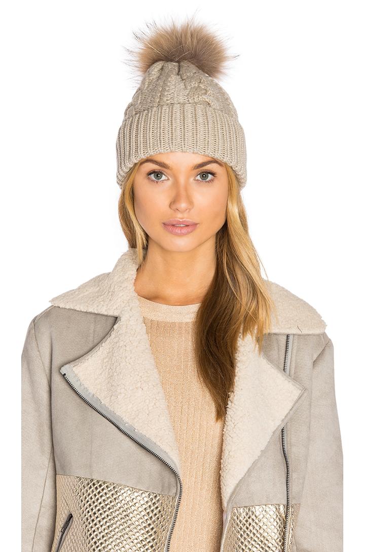 Tyler Beanie With Asiatic Raccoon Fur Pompom