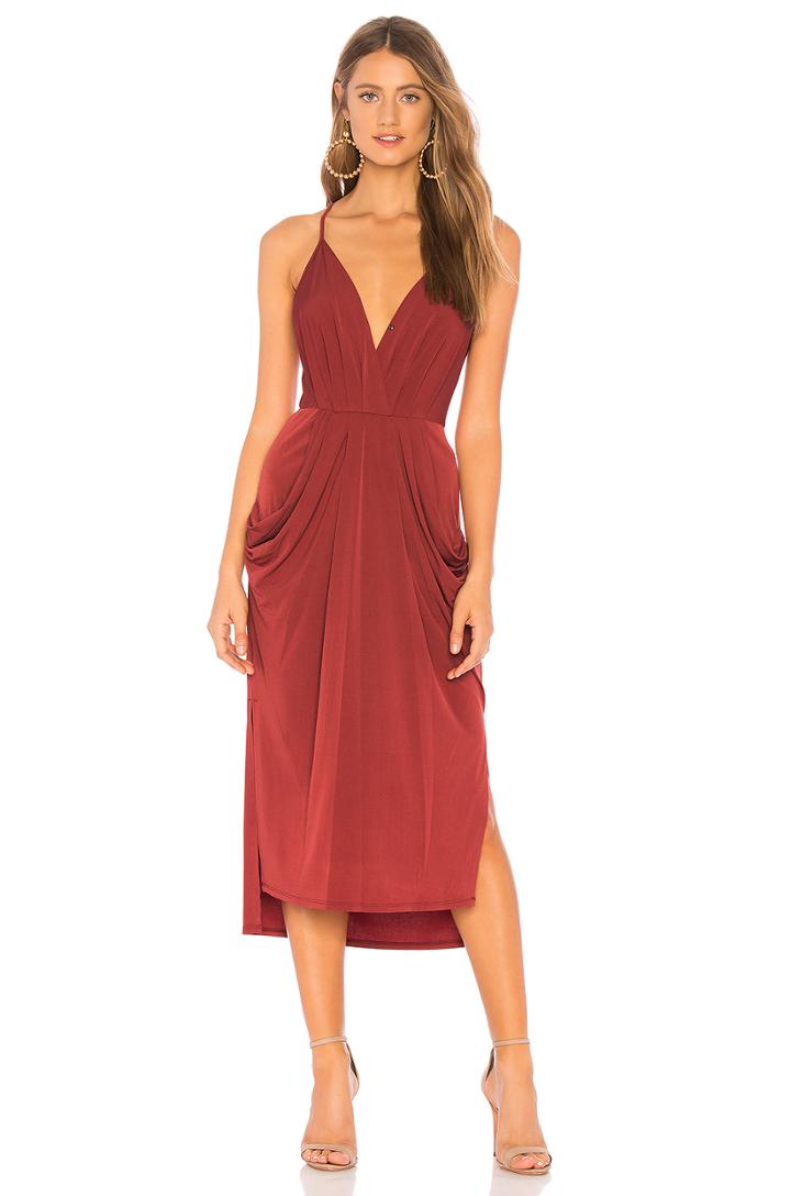 Midi Faux Wrap Dress
