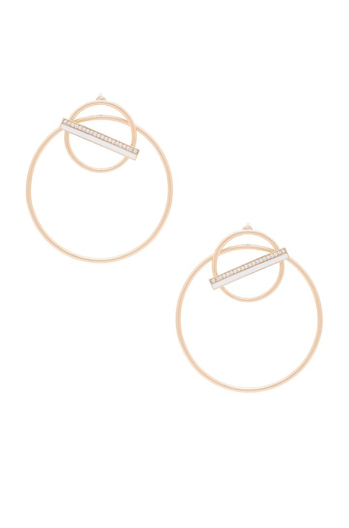 Enamel Cz Saturn Hoops