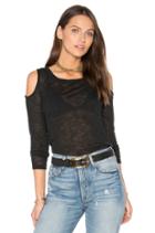 Cold Shoulder Melange Sweater