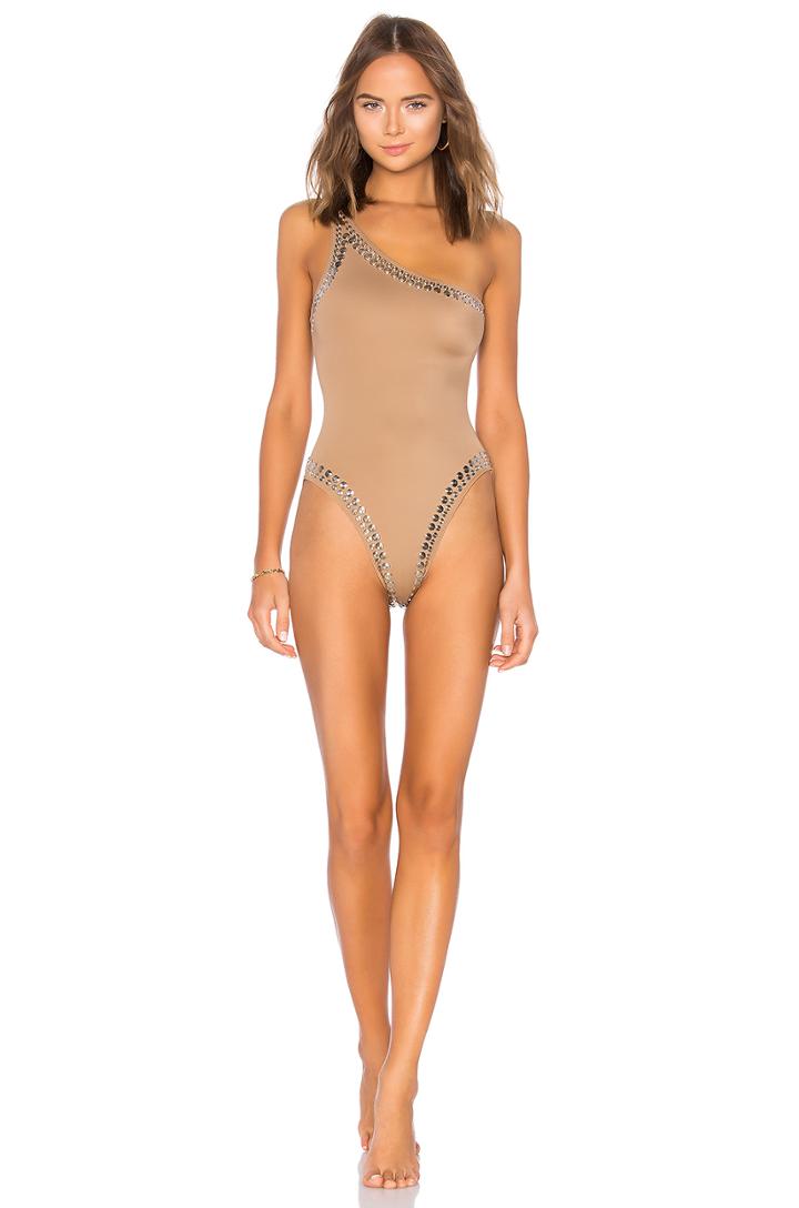 Stud One Shoulder One Piece