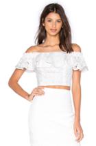 Off The Shoulder Diamond Lace Top