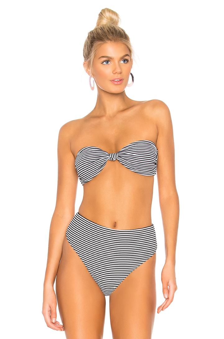 Knot Me Rib Bandeau Bikini Top