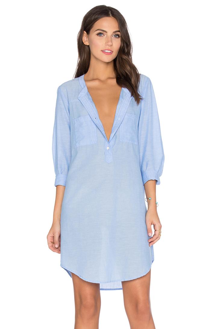 Doma Cotton Chambray Shift Dress