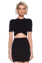 Two Tone Criss Cross Knit Top
