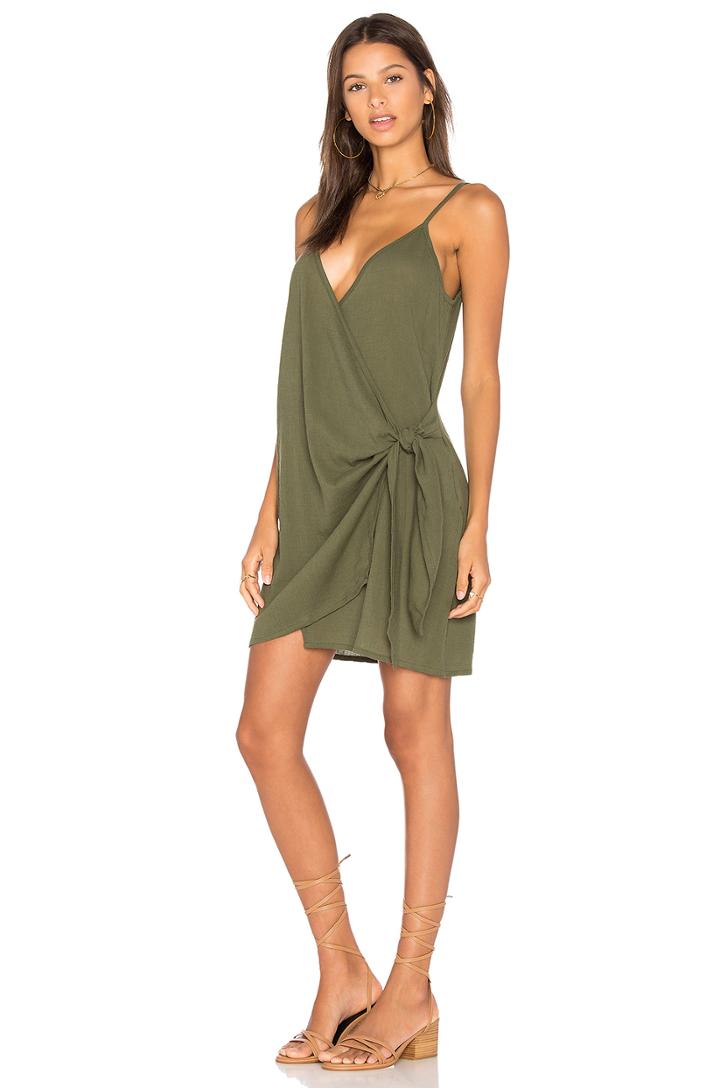 Kara Wrap Dress In Plain Khaki