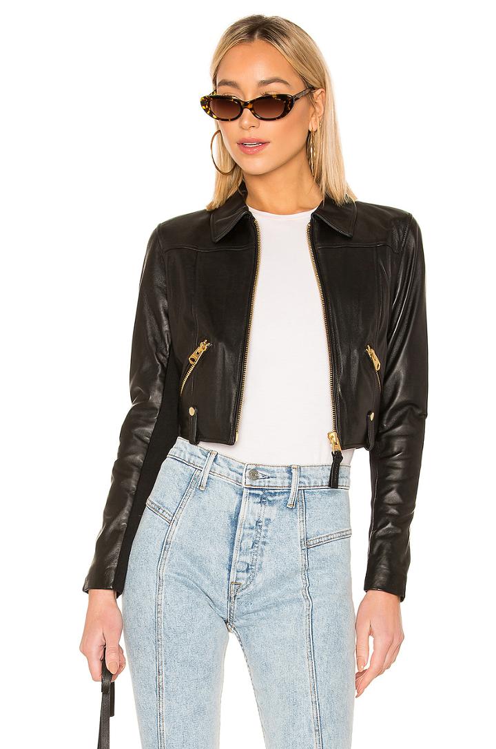 Bessie Cropped Leather Jacket