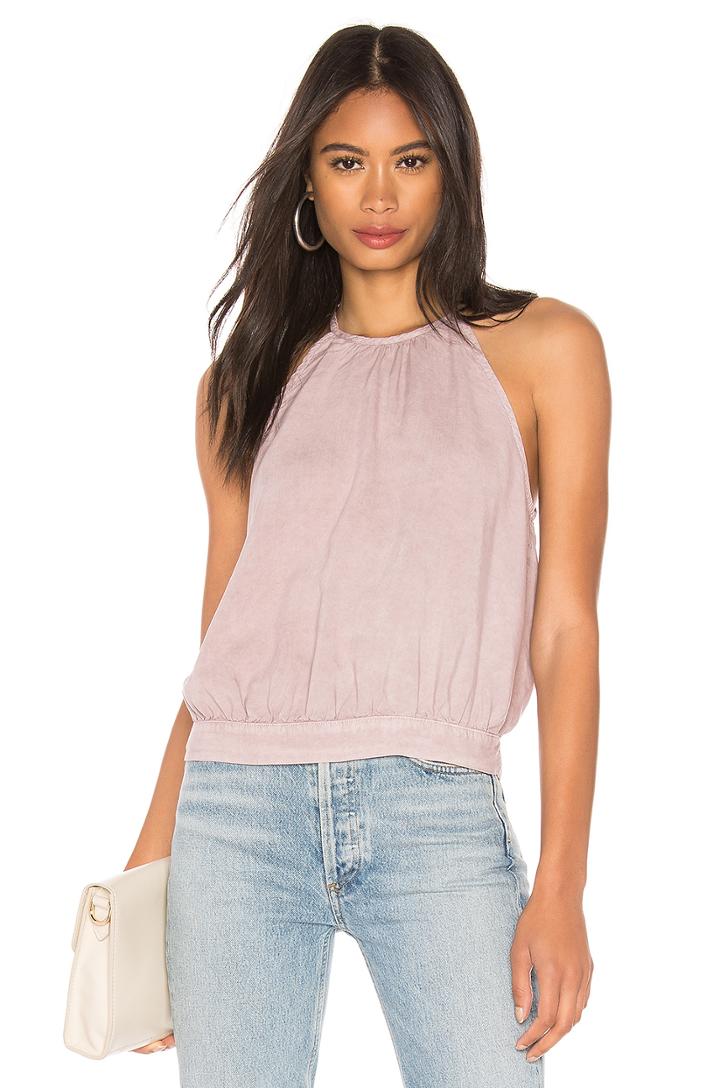 Button Back Halter Blouse