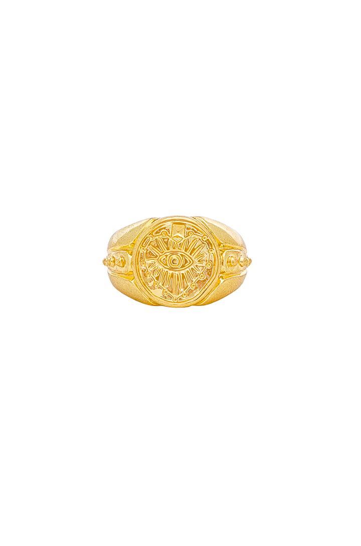 The Evil Eye Coin Signet Pinky Ring