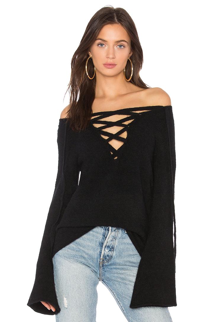 Candela Lace Up Sweater
