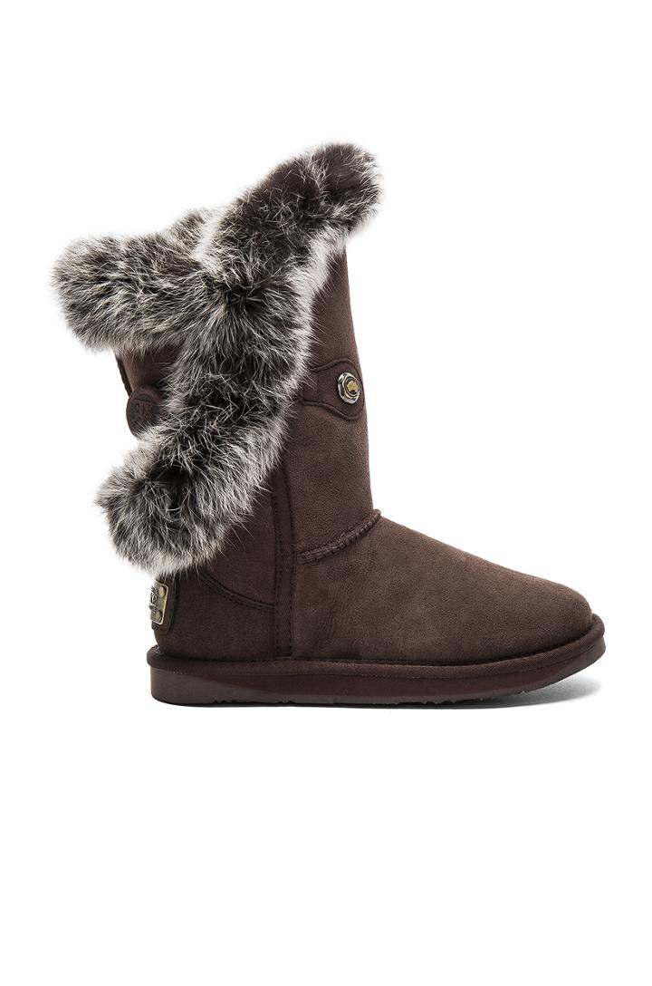 Nordic Angel Short Rabbit Fur And Shearling Boot