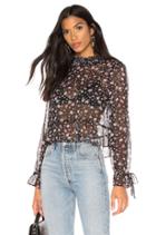 Smocked Mock Neck Blouse