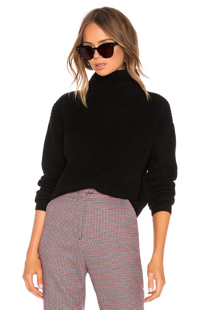 Cashmere Cropped Turtleneck Sweater