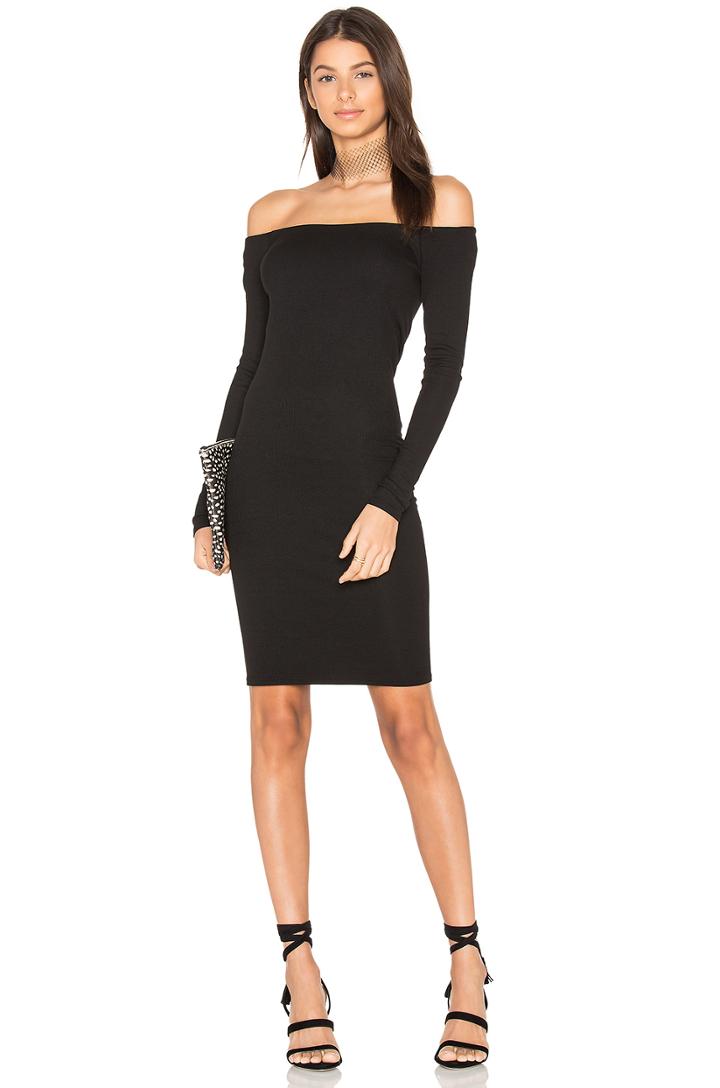 Rib Off Shoulder Mini Dress