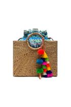 Multi Tassel Square Basket Tote
