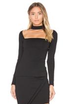 Long Sleeve Cut Out Mock Neck Top