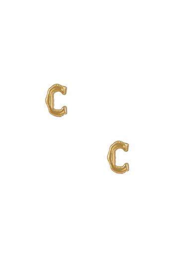 C Initial Stud Earrings