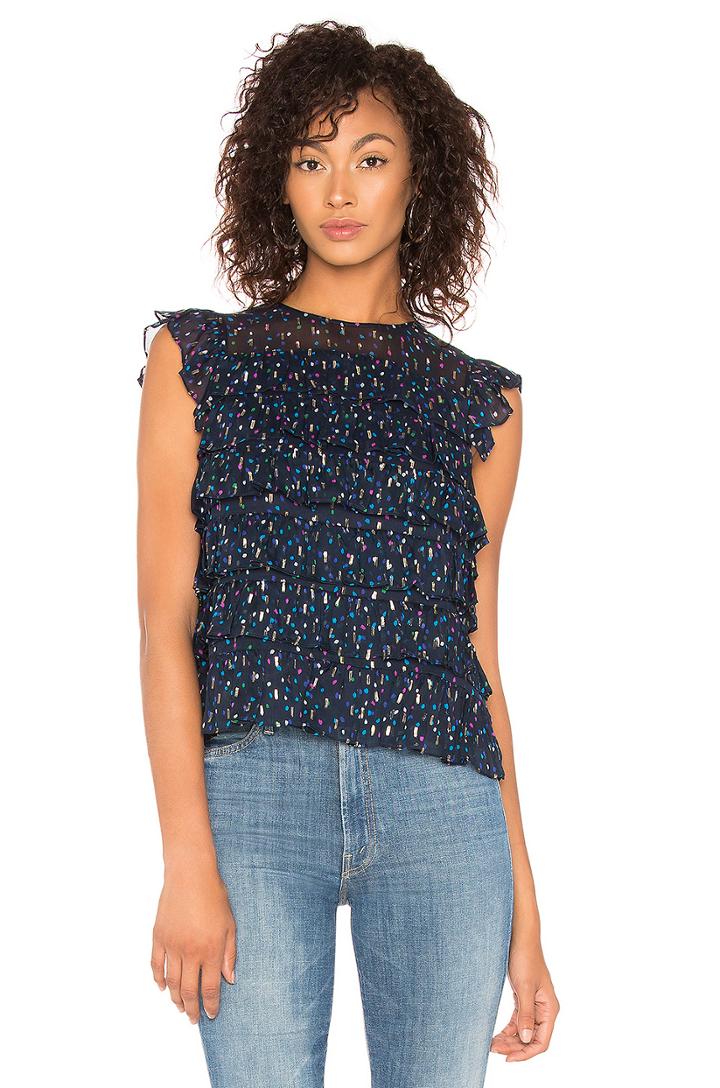 Dot Ruffle Top