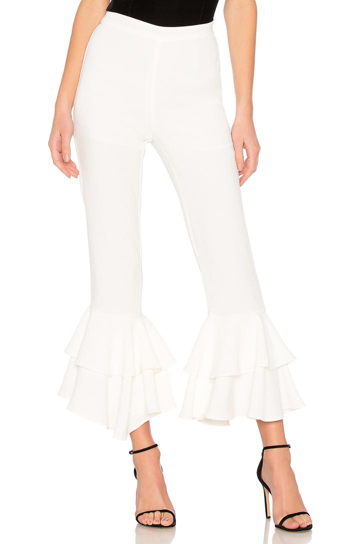 Ruffled Pants In Off White