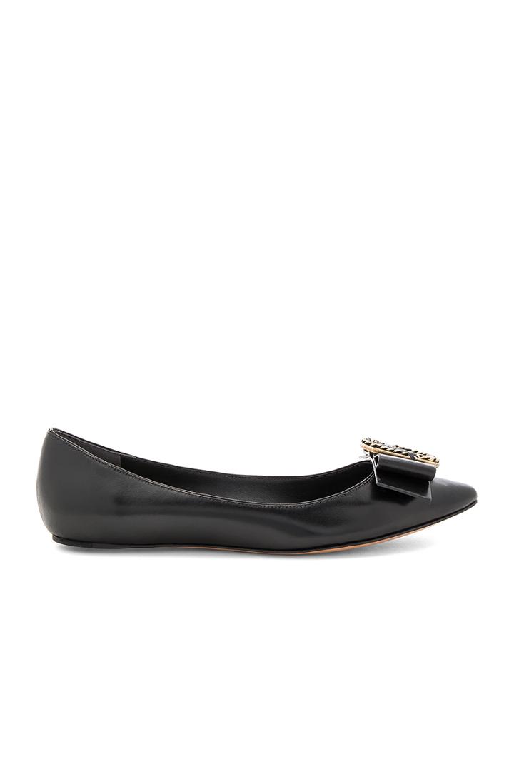 Interlock Pointy Toe Ballerina Flat